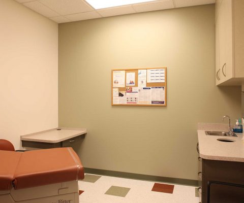 Examination room at Affinity Healthcare medical office facility