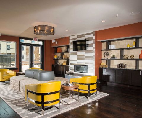 Community area at The Den student apartments