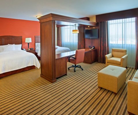 Guest room at Hampton Inn & Suites